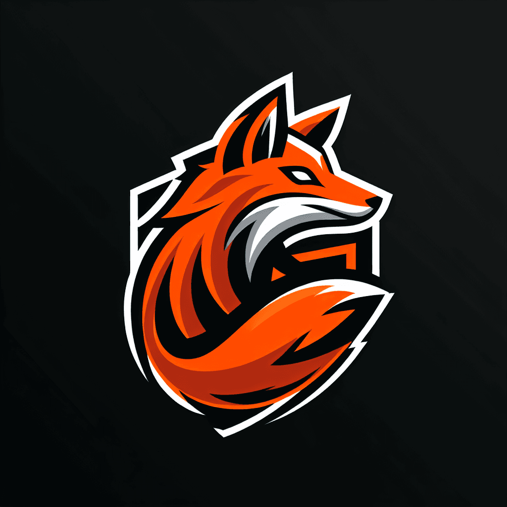 an orange fox logo