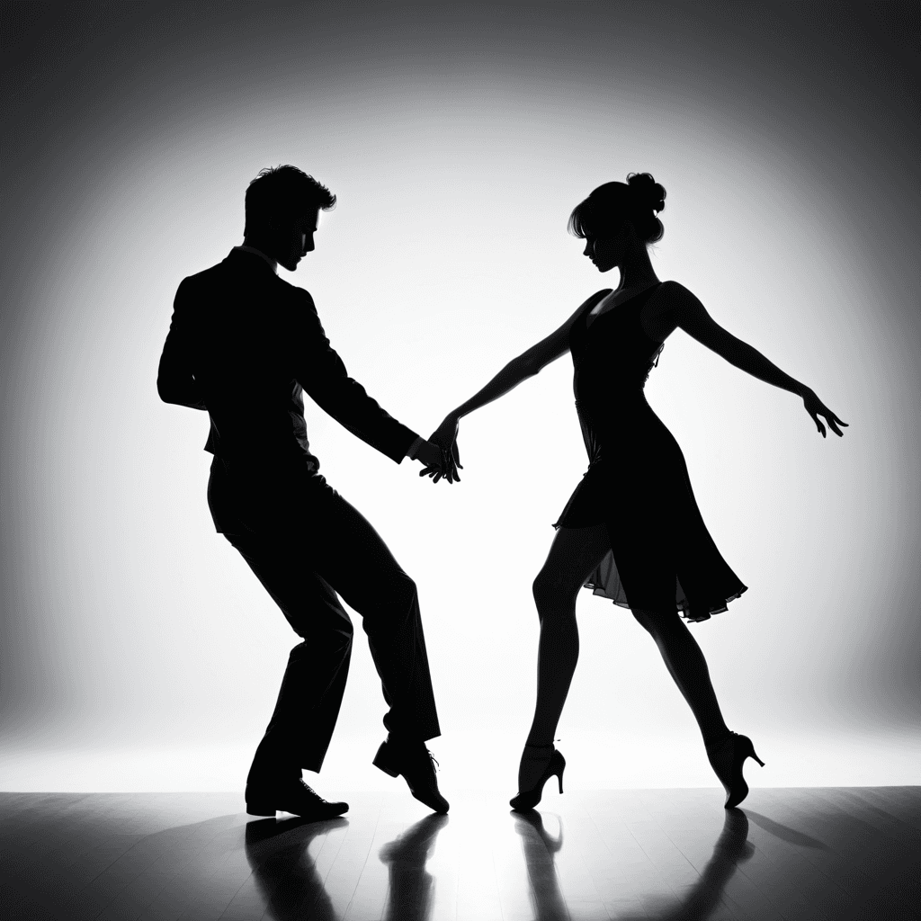 couple dancing, silhouette