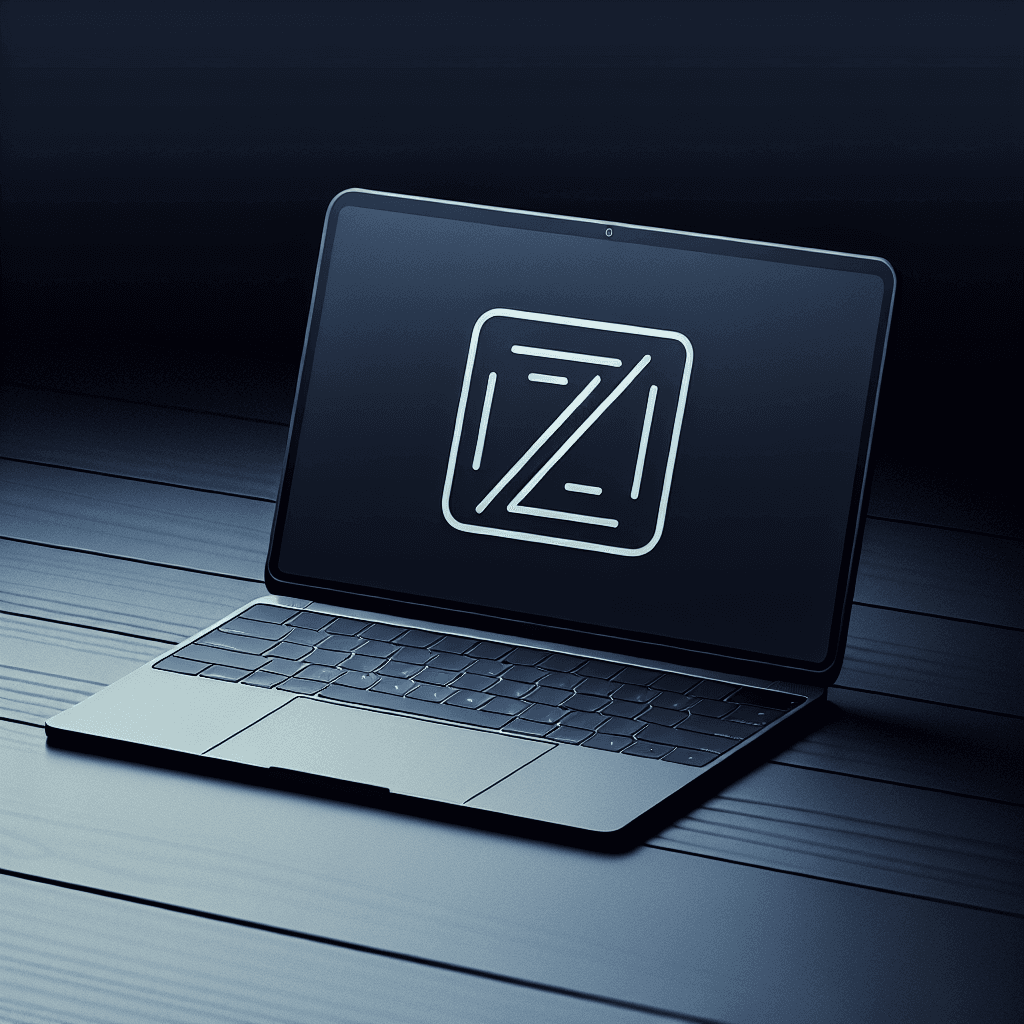 Minimalist Laptop: This logo features a sleek, modern outline of a laptop