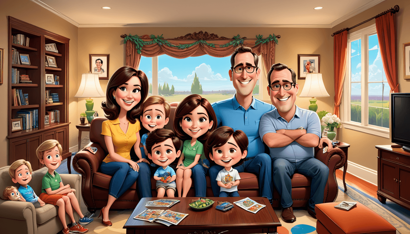 pixar like family living room