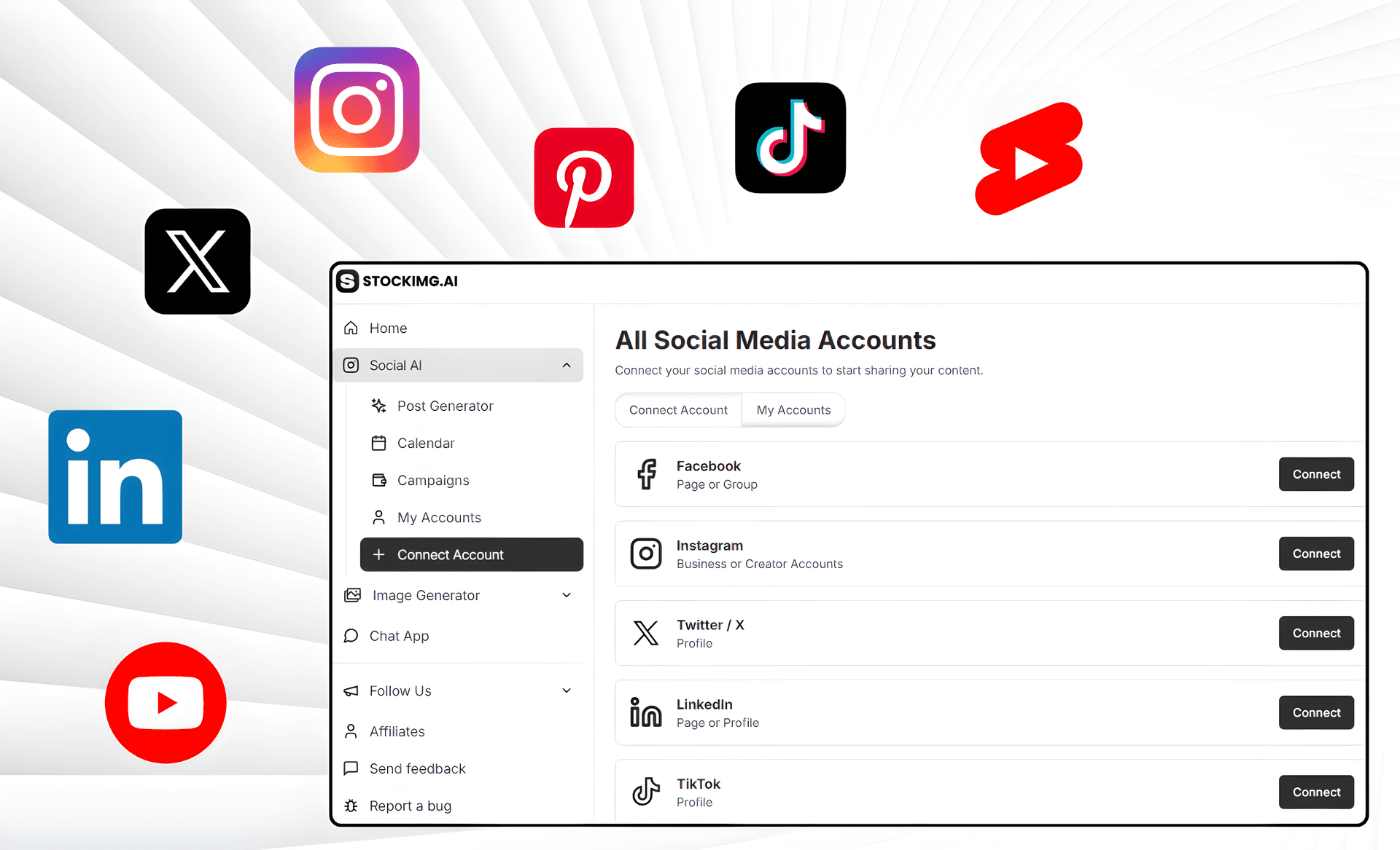 connecting accounts to sai social